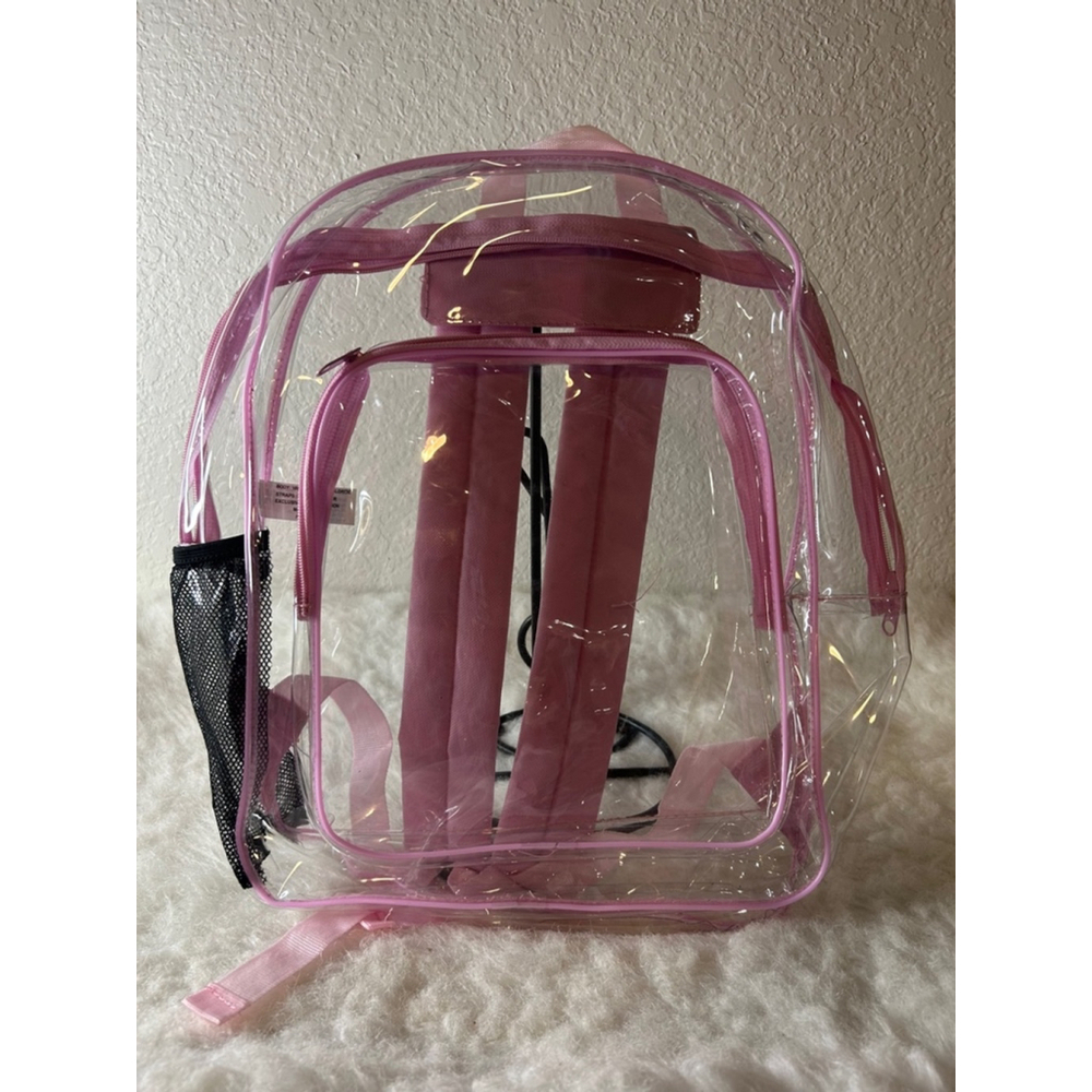 NWOT Clear Backpack Stadium Approved - Clear Mini Backpack Heavy Duty Pink